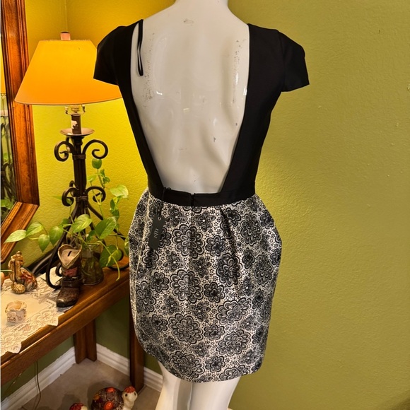 Tibi Black and White Floral Mini Dress - Picture 5 of 11